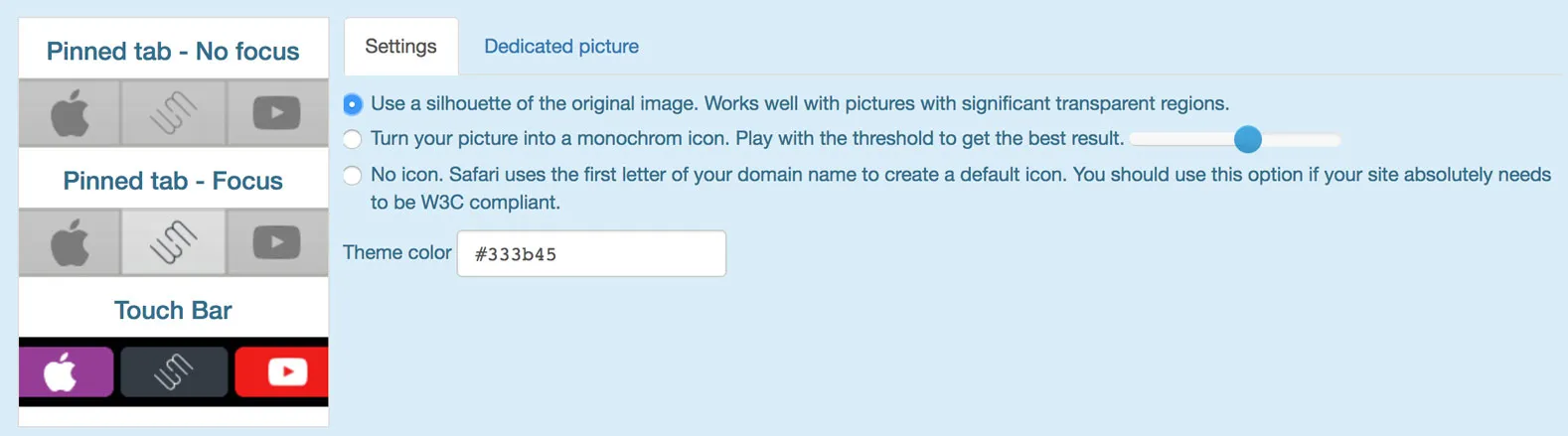 step 4 in choosing favicon settings